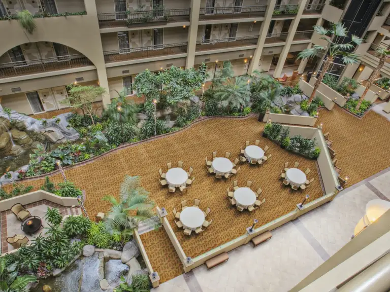 Hotel facade and outdoor decor protected from pest birds