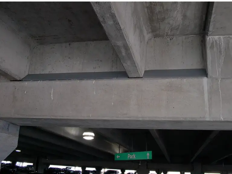 BirdSlide installed on parking structure ledges