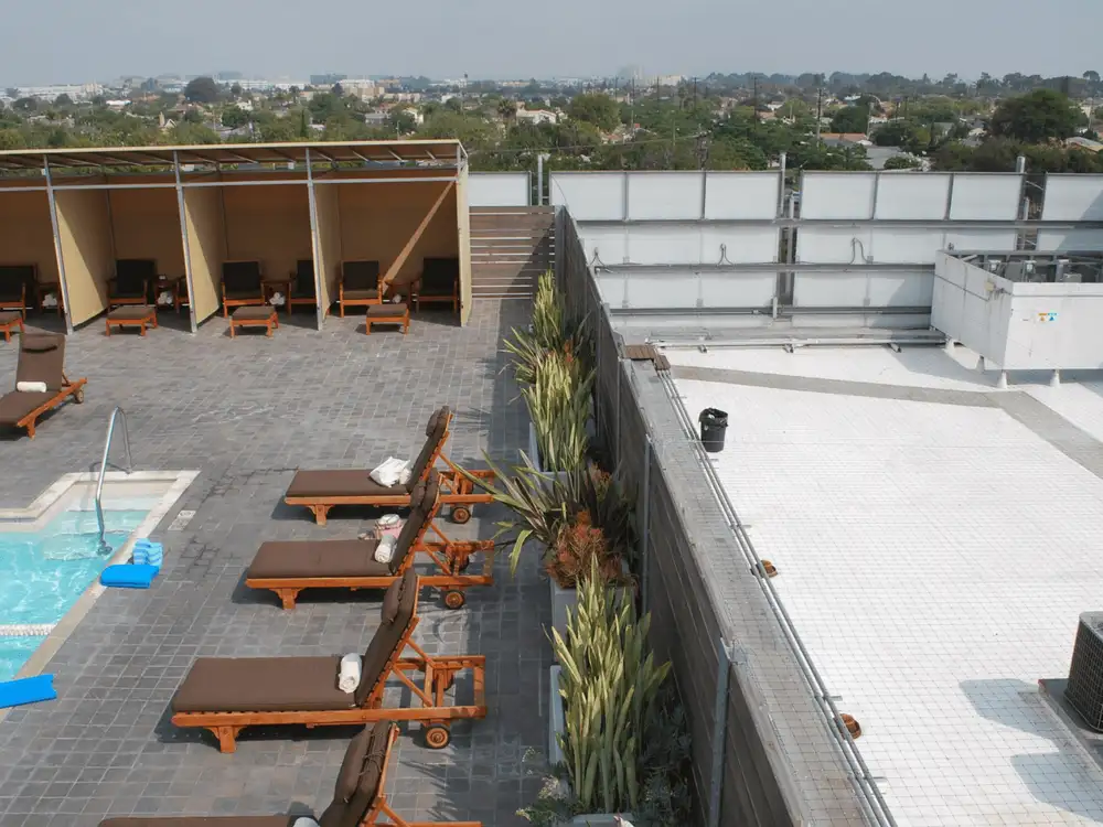 StealthNet® netting enclosing rooftop mechanical equipment
