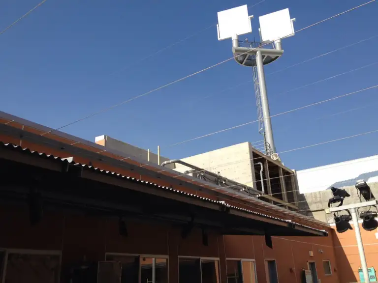 Gridwire suspended across a loading dock opening