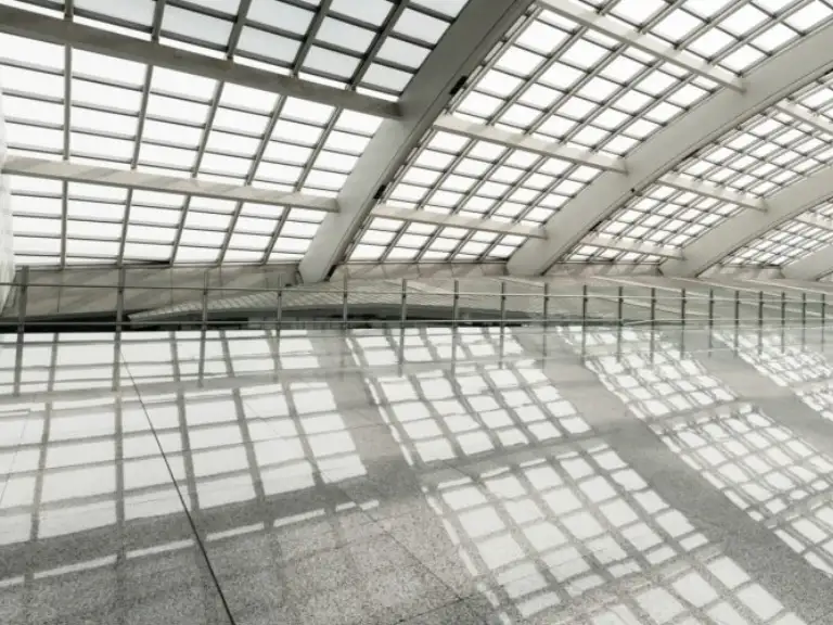 Airport rooftop and glass atrium protected with Bird Barrier bird control by Roofco