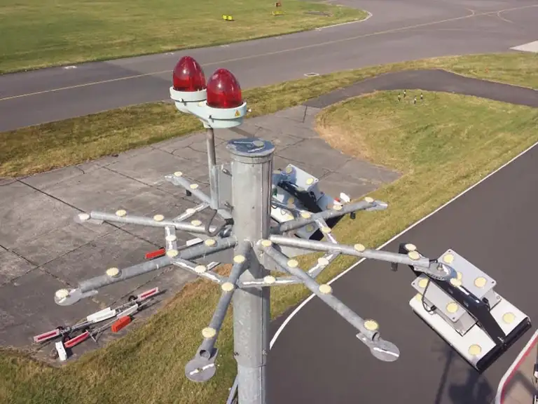 Airport tower and radar equipment protected with Bird Barrier bird control by Roofco