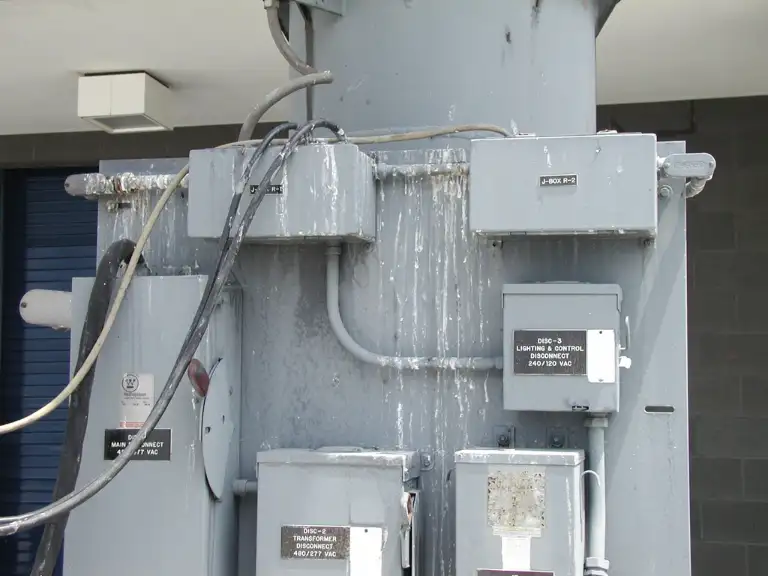 Outdoor electrical and generator equipment at a medical facility