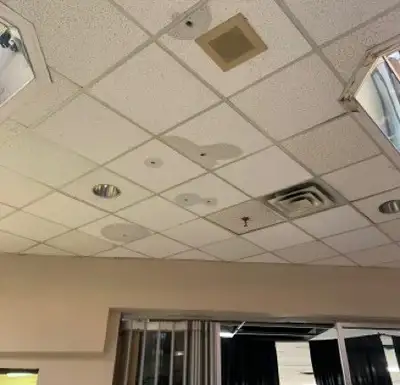 Water staining on an interior ceiling