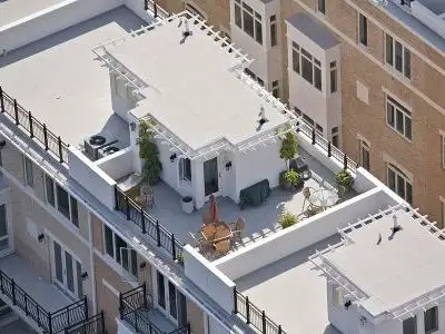 Aerial view of a completed Duradek deck