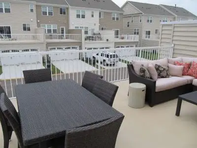 A Duradek vinyl roof deck installation