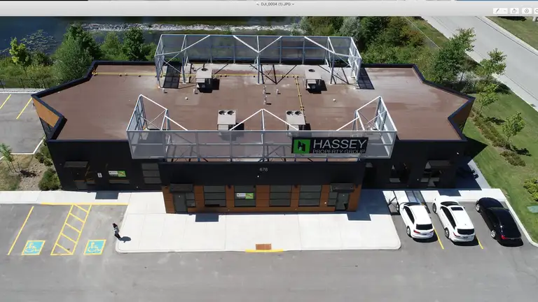 A plaza flat roof inspected by Roofco